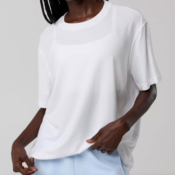 aerie Tops - Aerie Vintage Style Oversize White Cotton Relaxed T-Shirt